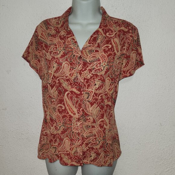 Emma James by Liz Claiborne button-front blouse in size 10 NWOT - Picture 1 of 11